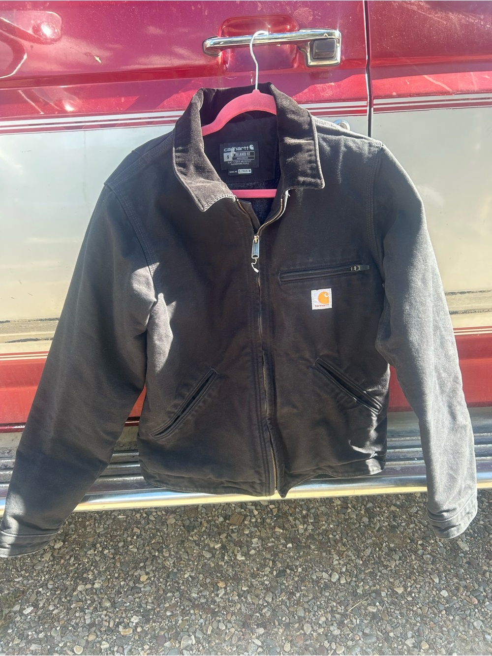 Carhartt Men's Iconic J01 Duck Detroit Jacket size small blanket lined black